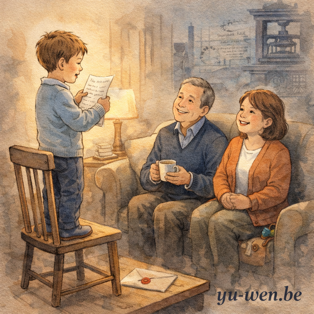 孩子朗讀、禮物兌現的古老傳統